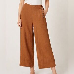 Good Luck Gem Brown Cotton Wide Leg Pants Size Large